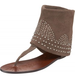 Women's Brilliant Ankle-Wrap Sandal Taupe $23.93 Sandals