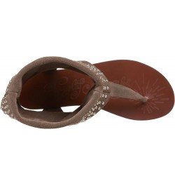 Women's Brilliant Ankle-Wrap Sandal Taupe $23.93 Sandals