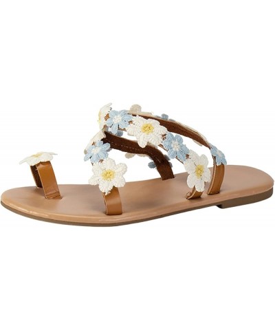 Ladies Shoes Wedge Sandals Bohemian Sandals Round Toe Wedge Rhinestone Sandals Slipper Sandals Women X7-white $10.80 Sandals