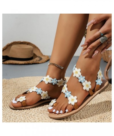 Ladies Shoes Wedge Sandals Bohemian Sandals Round Toe Wedge Rhinestone Sandals Slipper Sandals Women X7-white $10.80 Sandals