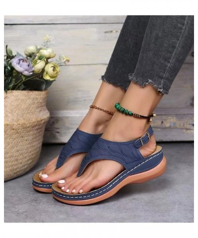 Orthopedic Sandals For Women Arch Support Slide In Comfortable Wide Width Orthotic Casual Dressy Summer Sandals P-blue $13.33...