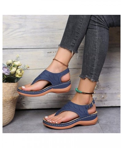 Orthopedic Sandals For Women Arch Support Slide In Comfortable Wide Width Orthotic Casual Dressy Summer Sandals P-blue $13.33...