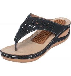 CsgrFagr Flip Flops Sandals For Women With Arch Support For Comfortable Walk Summer Wedge Wide Hiking Sandals Black $18.63 At...