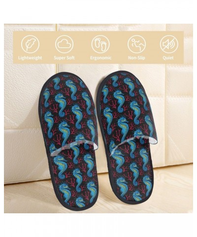 Blue Seahorse Print Women'S Cozy Life No Slip Slippers Accessory-Medium $12.68 Slippers