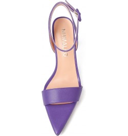 Womens Dress Ankle Wrap Open Toe Solid Party Matte Buckle Spool High Heel Heeled Sandals 4 Inch Lavender $34.84 Sandals