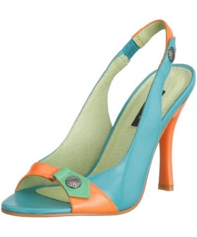 Women's Karianne Open-Toe Slingback Pump Turquoise $33.83 Pumps