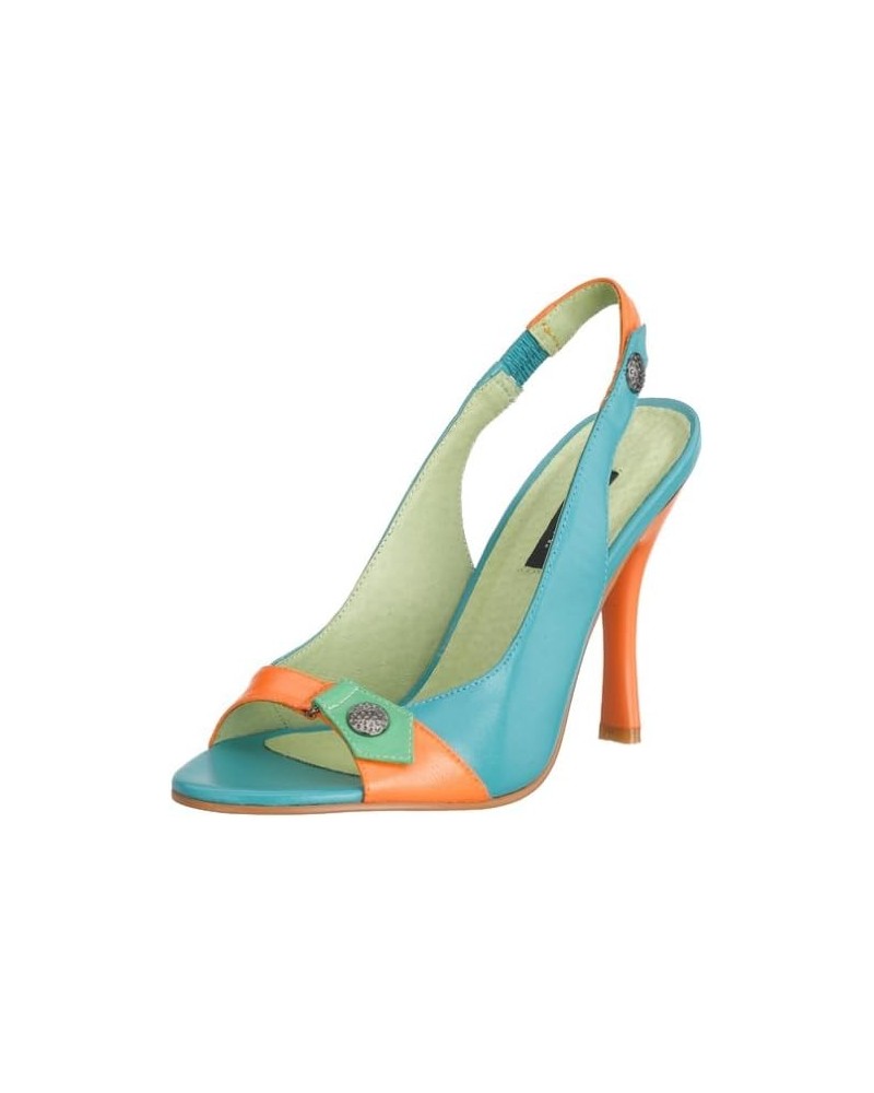 Women's Karianne Open-Toe Slingback Pump Turquoise $33.83 Pumps