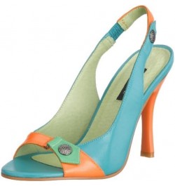 Women's Karianne Open-Toe Slingback Pump Turquoise $33.83 Pumps