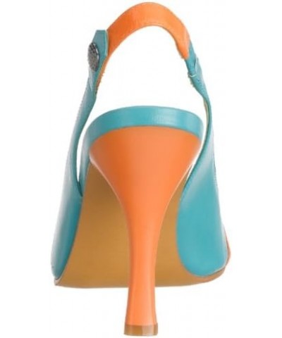 Women's Karianne Open-Toe Slingback Pump Turquoise $33.83 Pumps