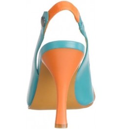 Women's Karianne Open-Toe Slingback Pump Turquoise $33.83 Pumps