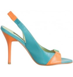 Women's Karianne Open-Toe Slingback Pump Turquoise $33.83 Pumps