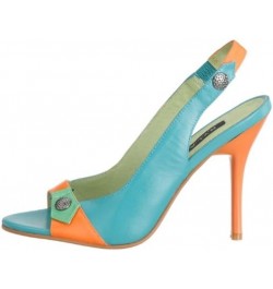 Women's Karianne Open-Toe Slingback Pump Turquoise $33.83 Pumps