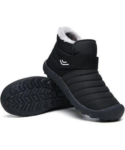 Winter Boots Mens Womens Ankle Walking Boots Warm Fur Lined Booties Outdoor Snow Boots Black $22.22 Outdoor Shoes