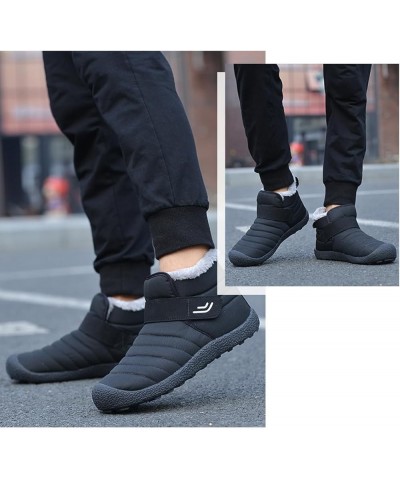 Winter Boots Mens Womens Ankle Walking Boots Warm Fur Lined Booties Outdoor Snow Boots Black $22.22 Outdoor Shoes