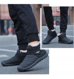 Winter Boots Mens Womens Ankle Walking Boots Warm Fur Lined Booties Outdoor Snow Boots Black $22.22 Outdoor Shoes