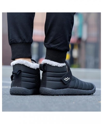 Winter Boots Mens Womens Ankle Walking Boots Warm Fur Lined Booties Outdoor Snow Boots Black $22.22 Outdoor Shoes