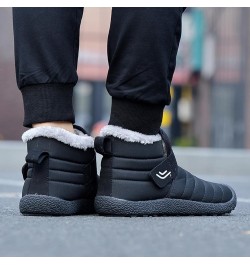 Winter Boots Mens Womens Ankle Walking Boots Warm Fur Lined Booties Outdoor Snow Boots Black $22.22 Outdoor Shoes