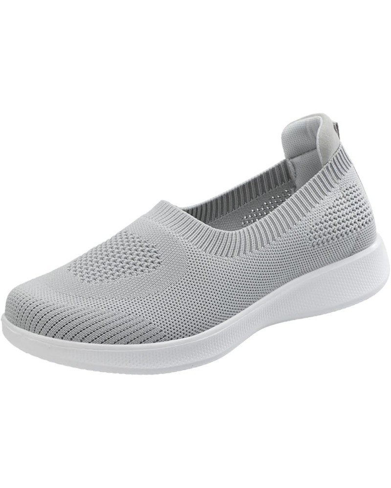 Slip On Breathe Mesh Walking Shoes Women Fashion Comfort Flat Loafers Sneaker Insoles Women Grey $11.47 Outdoor Shoes