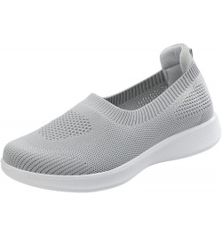 Slip On Breathe Mesh Walking Shoes Women Fashion Comfort Flat Loafers Sneaker Insoles Women Grey $11.47 Outdoor Shoes