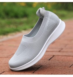 Slip On Breathe Mesh Walking Shoes Women Fashion Comfort Flat Loafers Sneaker Insoles Women Grey $11.47 Outdoor Shoes