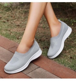 Slip On Breathe Mesh Walking Shoes Women Fashion Comfort Flat Loafers Sneaker Insoles Women Grey $11.47 Outdoor Shoes