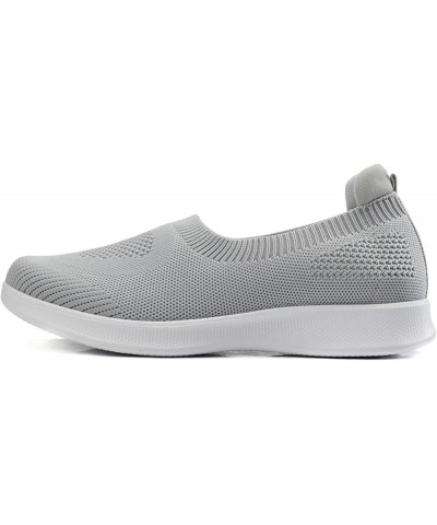 Slip On Breathe Mesh Walking Shoes Women Fashion Comfort Flat Loafers Sneaker Insoles Women Grey $11.47 Outdoor Shoes