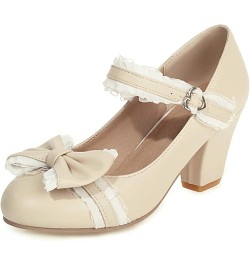 Women Casual Mary Janes with Bowtie Decorates Apricot $37.37 Flats