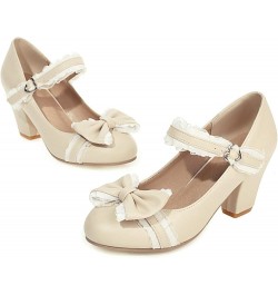 Women Casual Mary Janes with Bowtie Decorates Apricot $37.37 Flats