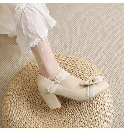 Women Casual Mary Janes with Bowtie Decorates Apricot $37.37 Flats