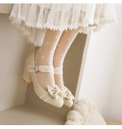 Women Casual Mary Janes with Bowtie Decorates Apricot $37.37 Flats