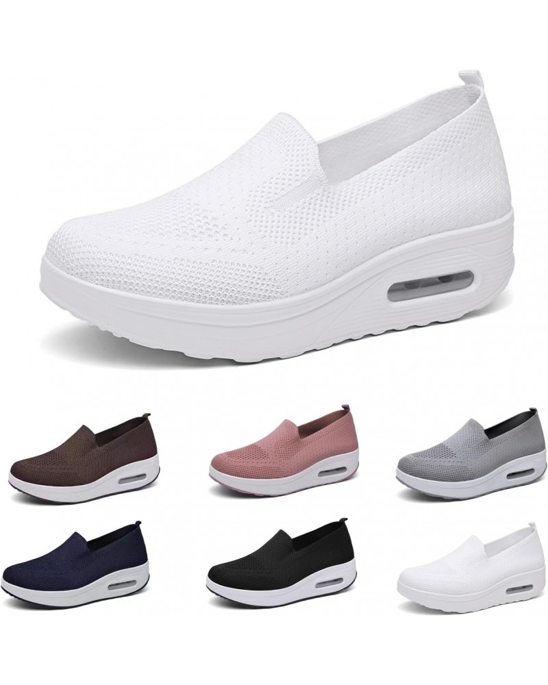 Women's Orthopedic Sneakers, Mesh Up Stretch Platform Sneakers, Orthopedic Stretch Shoes for Women Arch Support (5, White) $1...