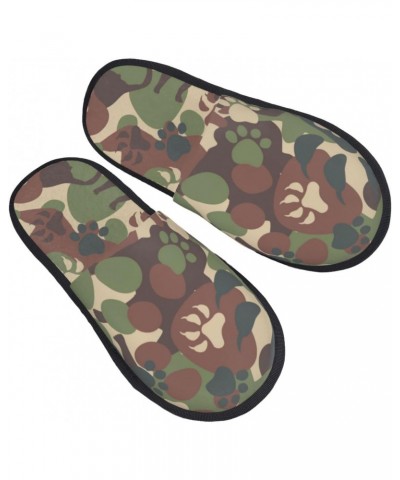 House Slippers Dog Camouflage Pattern Fluffy Slippers For Home $14.91 Slippers