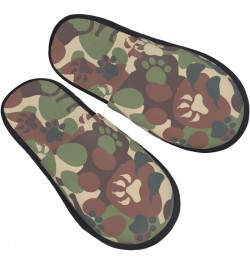 House Slippers Dog Camouflage Pattern Fluffy Slippers For Home $14.91 Slippers