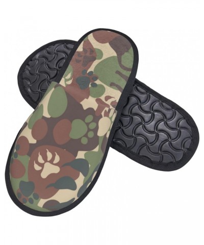 House Slippers Dog Camouflage Pattern Fluffy Slippers For Home $14.91 Slippers