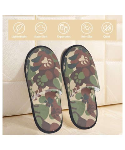 House Slippers Dog Camouflage Pattern Fluffy Slippers For Home $14.91 Slippers