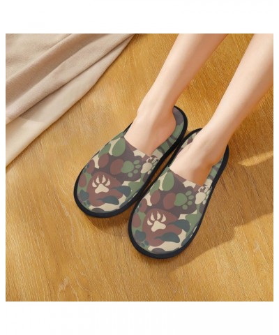 House Slippers Dog Camouflage Pattern Fluffy Slippers For Home $14.91 Slippers