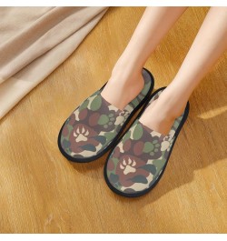 House Slippers Dog Camouflage Pattern Fluffy Slippers For Home $14.91 Slippers