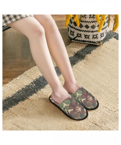 House Slippers Dog Camouflage Pattern Fluffy Slippers For Home $14.91 Slippers