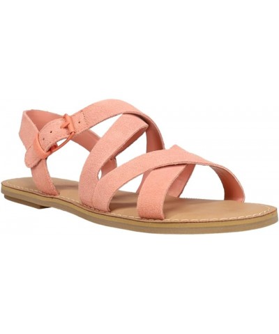 Women's Sicily Slingback Sandal Peach Pink Suede $50.38 Loafers & Slip-Ons