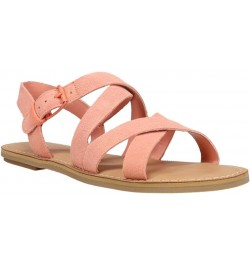 Women's Sicily Slingback Sandal Peach Pink Suede $50.38 Loafers & Slip-Ons