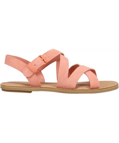 Women's Sicily Slingback Sandal Peach Pink Suede $50.38 Loafers & Slip-Ons