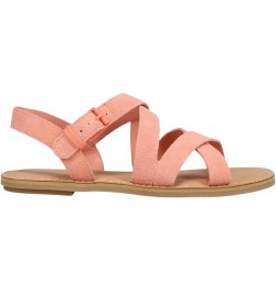 Women's Sicily Slingback Sandal Peach Pink Suede $50.38 Loafers & Slip-Ons