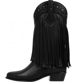 Womens Fringe Western Country Cowgirl Cowboy Boots Wide Calf Stud Tassel Black $41.65 Boots