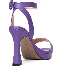 Womens Dress Ankle Wrap Open Toe Solid Party Matte Buckle Spool High Heel Heeled Sandals 4 Inch Lavender $34.84 Sandals