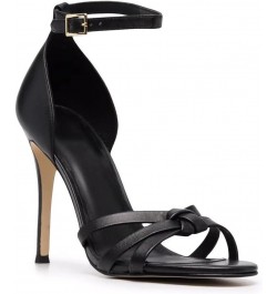 11cm High Heels Black PU Round Toe Stiletto Sandals Ankle Buckle Fashion Party Shoes-Black||37 45 Black $46.74 Sandals