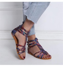 Buckle Ethnic Women Shoes Sandals Style Sandals Sandals Strap Women's sandals Sandals Women Sexy Purple $11.17 Sandals