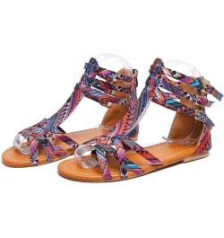 Buckle Ethnic Women Shoes Sandals Style Sandals Sandals Strap Women's sandals Sandals Women Sexy Purple $11.17 Sandals