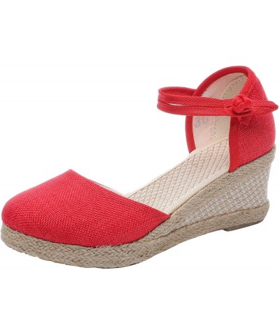 Sandals Women Espadrill Sandals for Women Round Toe Arch Support Sandals Breathable Orthopedic Sandals with Adjustable Ankle ...