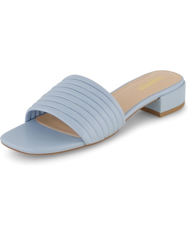 Women's Nino strappy low block heel slide sandal +Memory Foam and Wide Widths Available Pale Blue $24.29 Sandals