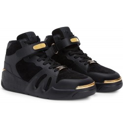 Giuseppe Zanotti, Talon Leather And Suede High-Top Men's Sneakers 9 Black $240.80 Fashion Sneakers